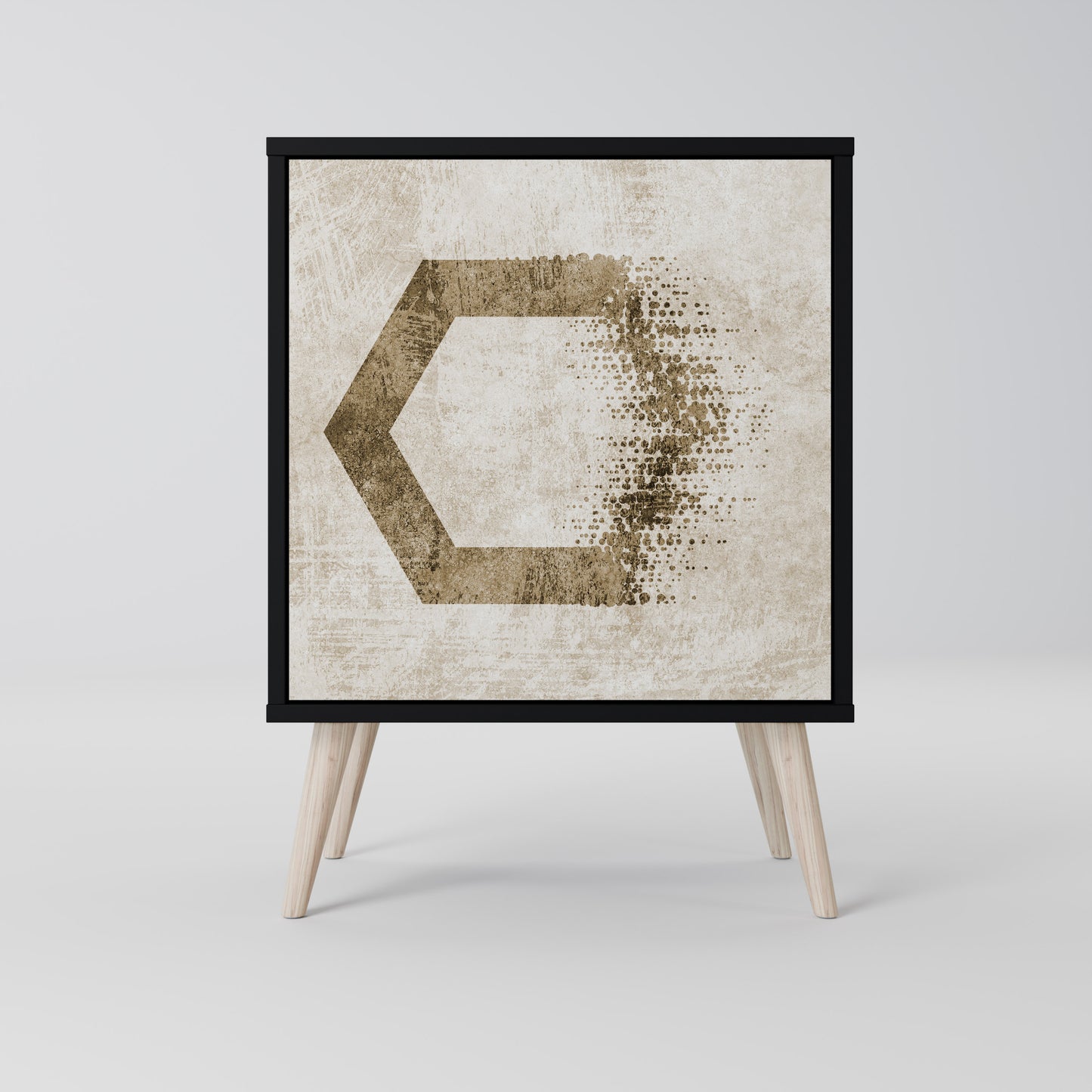 Credenza a 1 anta HEXAGONAL SHAPES in finitura nera