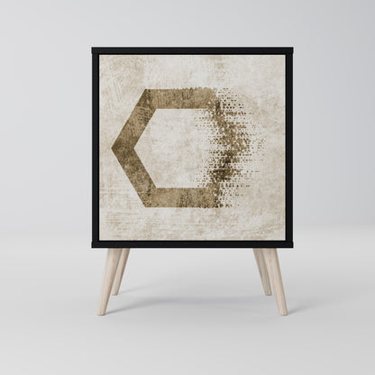 Credenza a 1 anta HEXAGONAL SHAPES in finitura nera