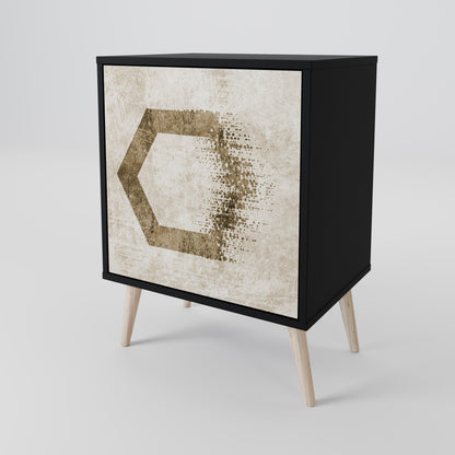 Credenza a 1 anta HEXAGONAL SHAPES in finitura nera
