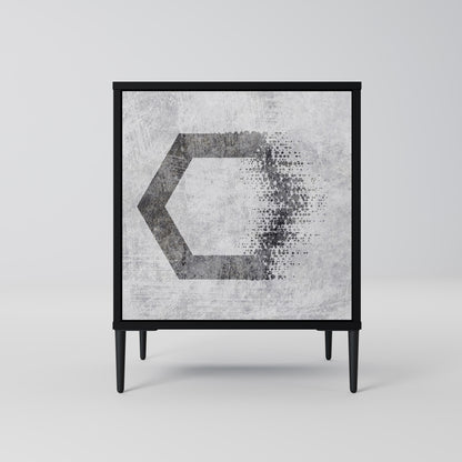 Credenza HEXAGONAL FIGURES a 1 anta con finitura nera