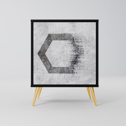 Credenza HEXAGONAL FIGURES a 1 anta con finitura nera