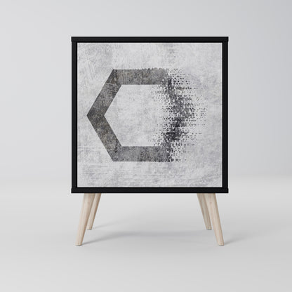 Credenza HEXAGONAL FIGURES a 1 anta con finitura nera