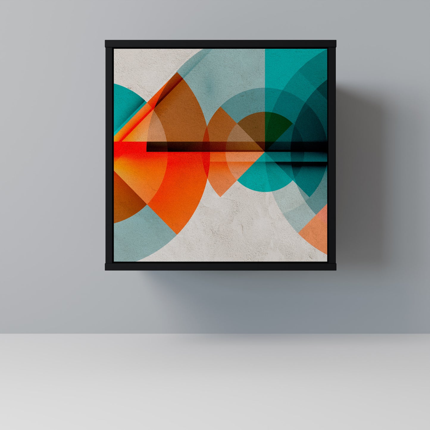 Credenza CIRCULAR RHAPSODY a 1 anta con finitura nera