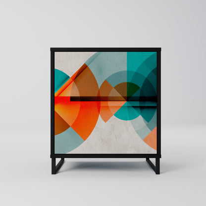 Credenza CIRCULAR RHAPSODY a 1 anta con finitura nera