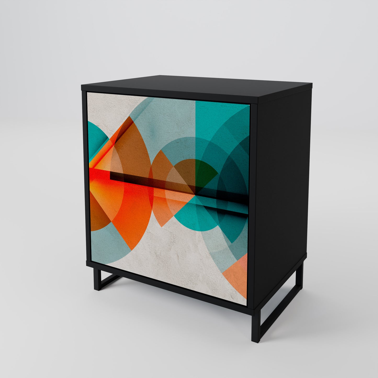 Credenza CIRCULAR RHAPSODY a 1 anta con finitura nera