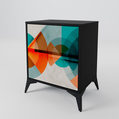 Credenza CIRCULAR RHAPSODY a 1 anta con finitura nera