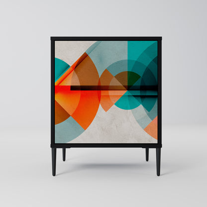 Credenza CIRCULAR RHAPSODY a 1 anta con finitura nera