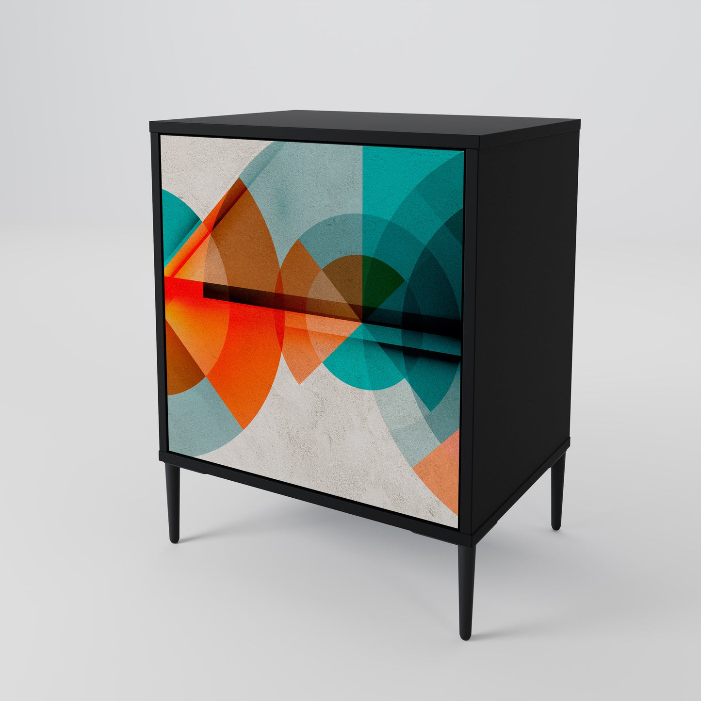 Credenza CIRCULAR RHAPSODY a 1 anta con finitura nera