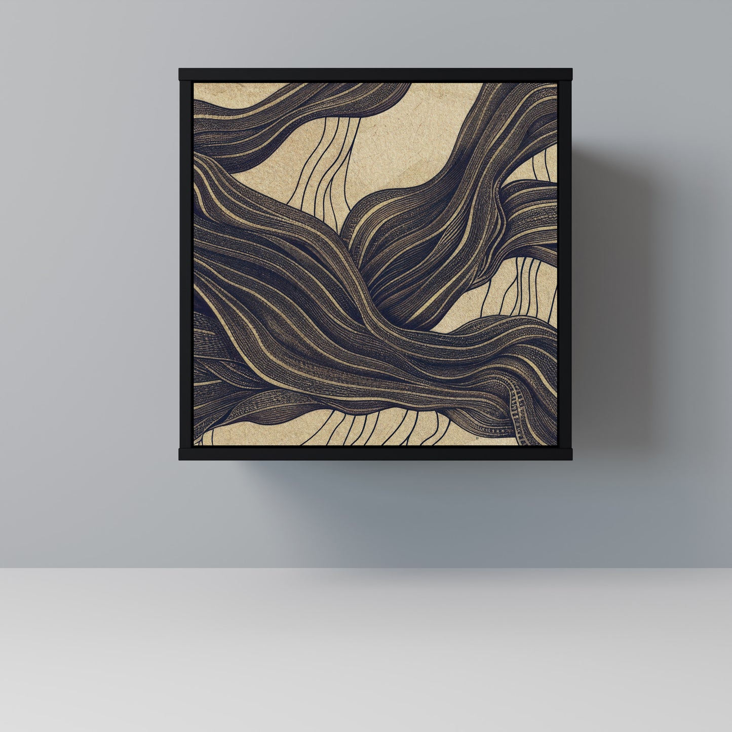 UNIFIED FRAGMENTS 1-Door Sideboard in Black Finish