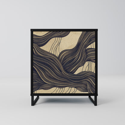 UNIFIED FRAGMENTS 1-Door Sideboard in Black Finish