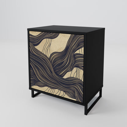 UNIFIED FRAGMENTS 1-Door Sideboard in Black Finish