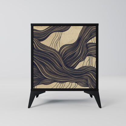 UNIFIED FRAGMENTS 1-Door Sideboard in Black Finish