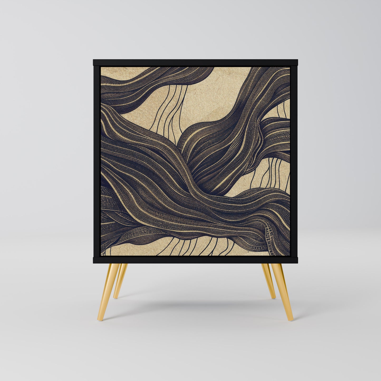 UNIFIED FRAGMENTS 1-Door Sideboard in Black Finish