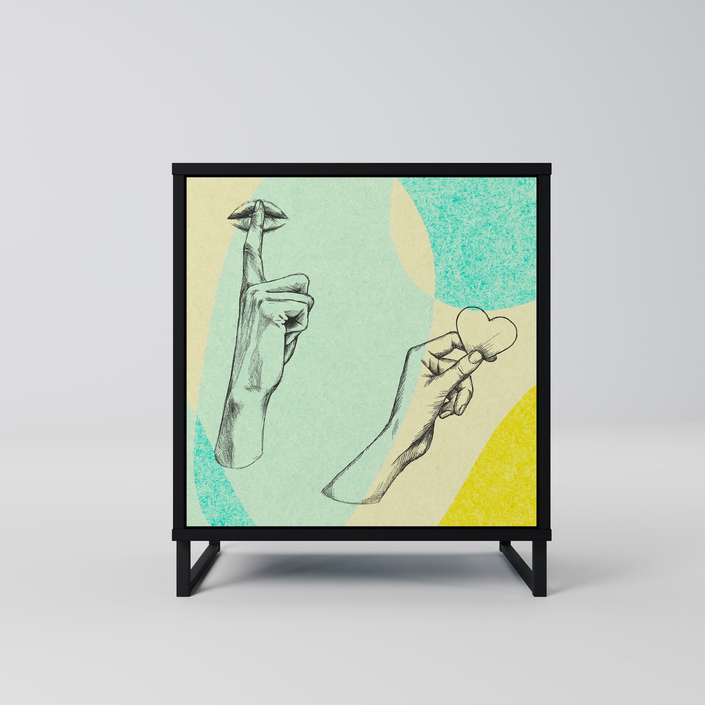 BODY LANGUAGE 1-Door Sideboard in Black Finish