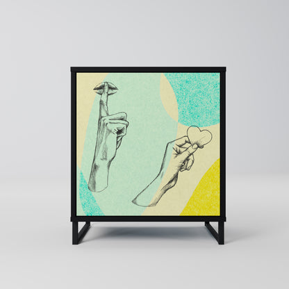 BODY LANGUAGE 1-Door Sideboard in Black Finish