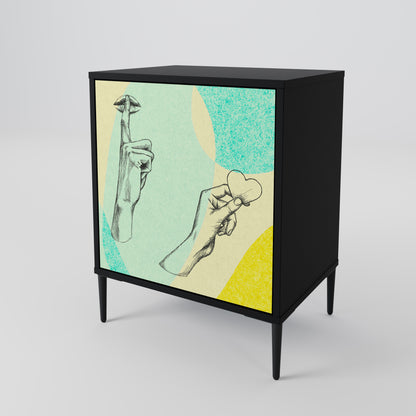 BODY LANGUAGE 1-Door Sideboard in Black Finish