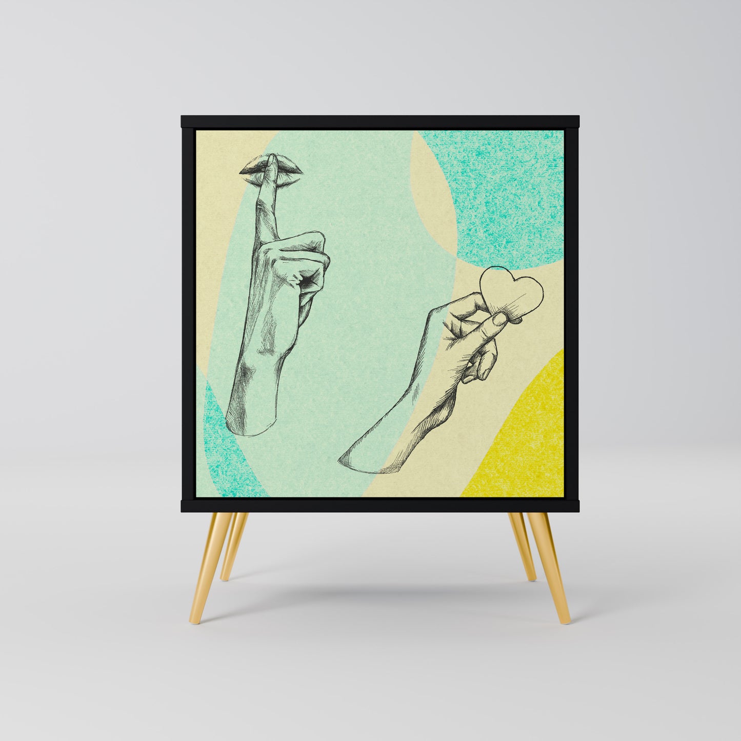 BODY LANGUAGE 1-Door Sideboard in Black Finish