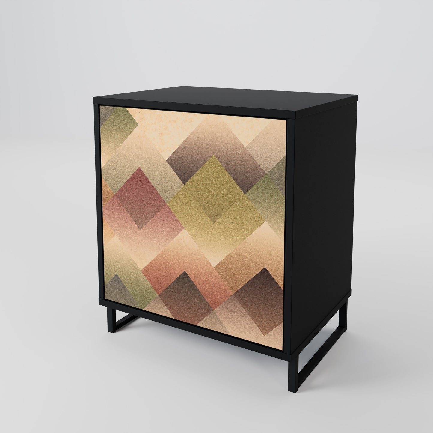 GEOMETRIC FUSION 1-Door Sideboard in Black Finish