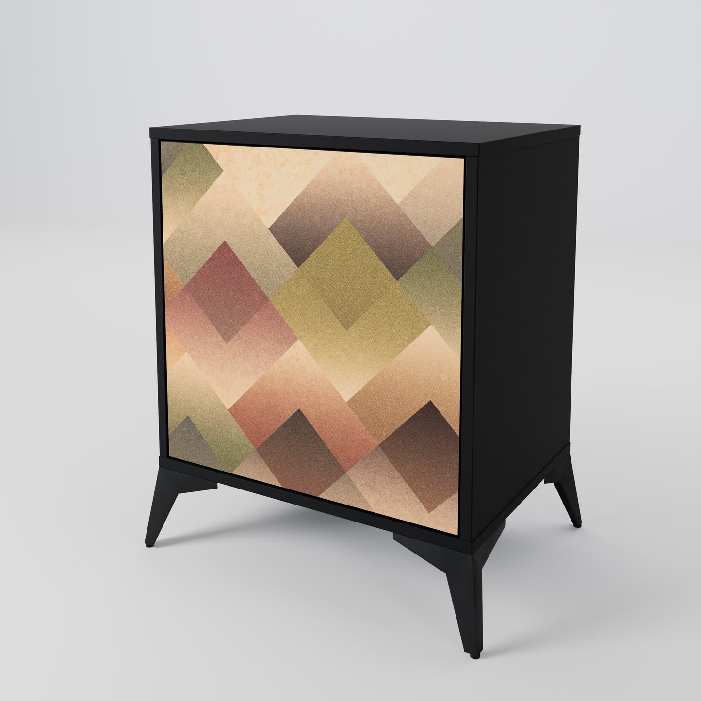GEOMETRIC FUSION 1-Door Sideboard in Black Finish