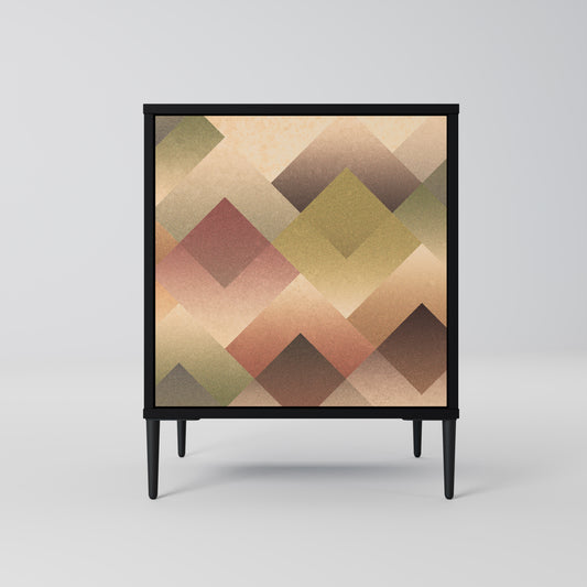 Credenza GEOMETRIC FUSION a 1 anta con finitura nera