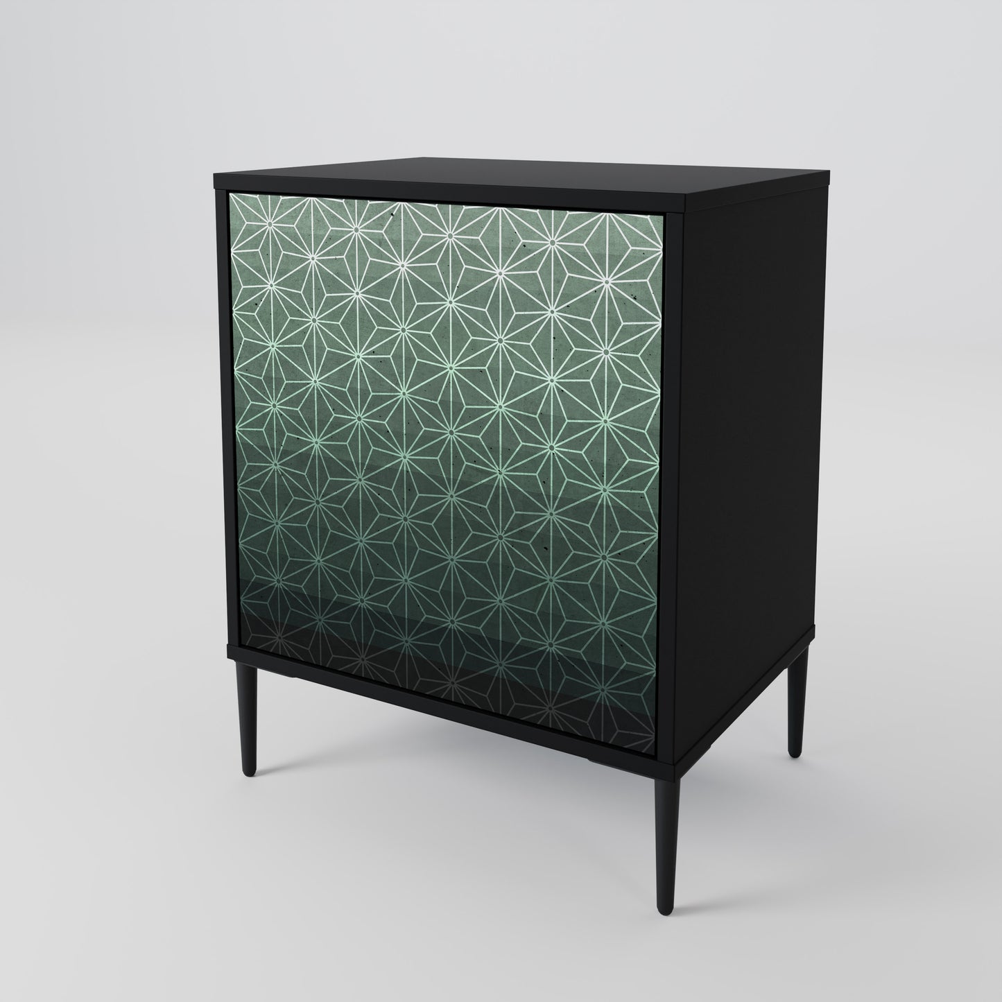 ORNAMENTAL GLIMMER 1-Door Sideboard in Black Finish