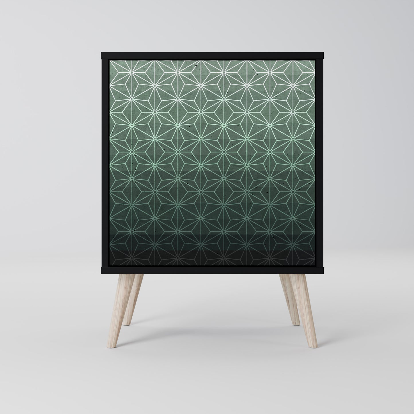 ORNAMENTAL GLIMMER 1-Door Sideboard in Black Finish