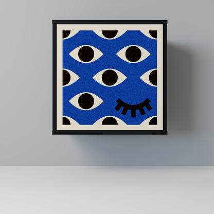 Credenza GEOMETRIC EYES a 1 anta con finitura nera