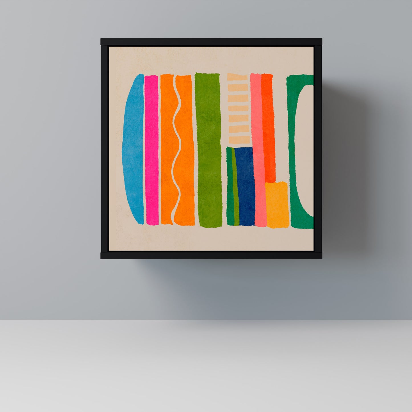 Credenza GEOMETRIC SHINE a 1 anta con finitura nera