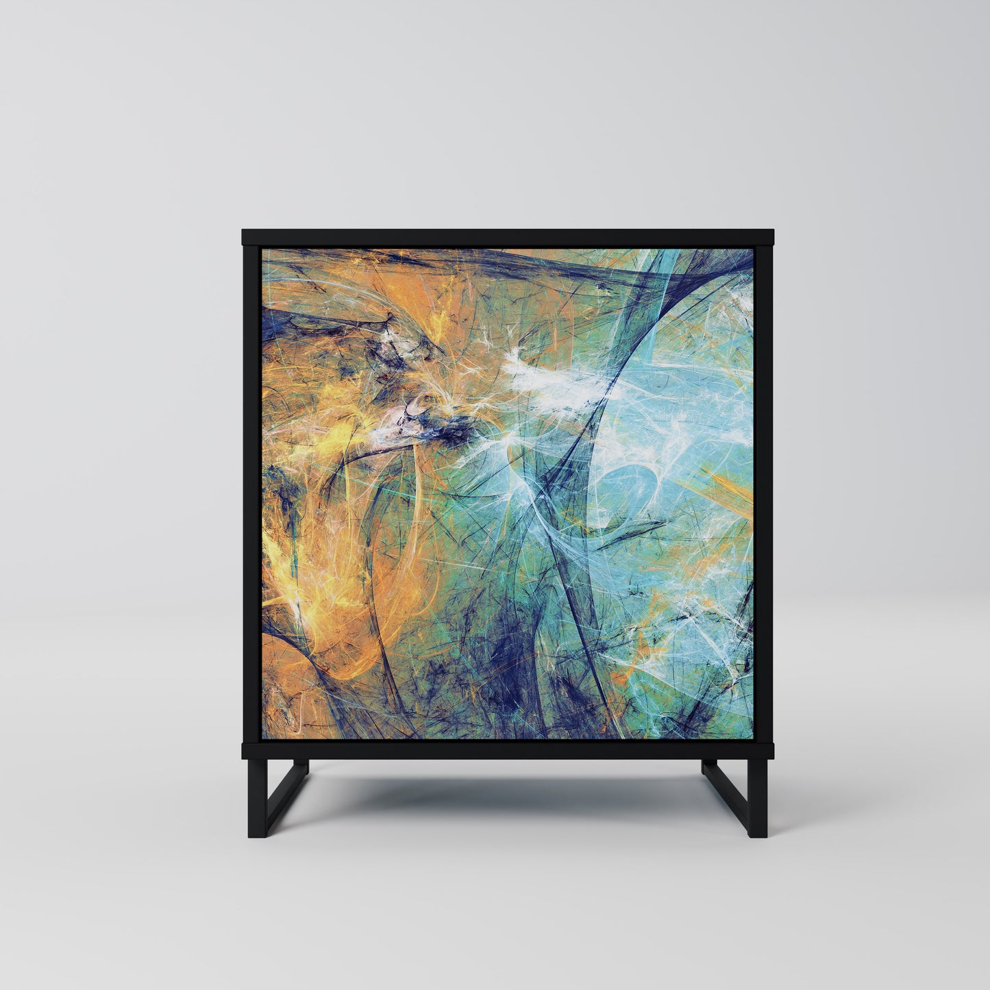 ABSTRACT THOUGHTS 1-Door Sideboard in Black Finish
