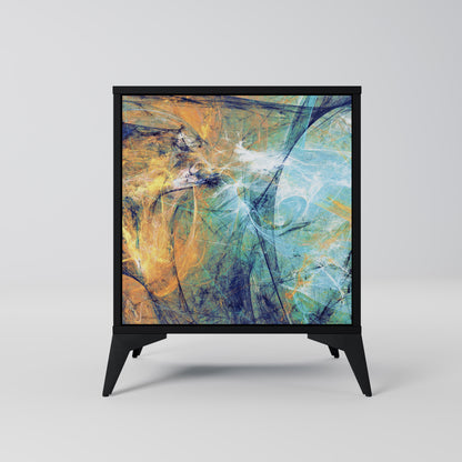 ABSTRACT THOUGHTS 1-Door Sideboard in Black Finish