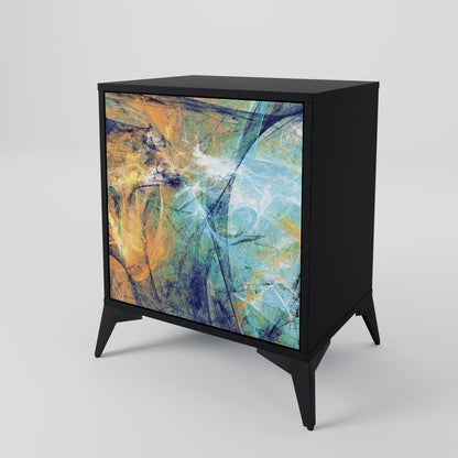 ABSTRACT THOUGHTS 1-Door Sideboard in Black Finish