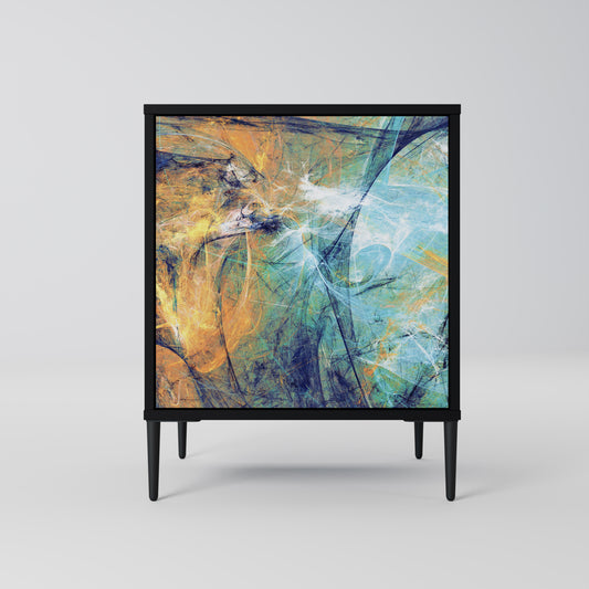 Credenza a 1 anta con finitura nera ABSTRACT THOUGHTS