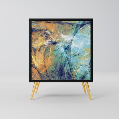 ABSTRACT THOUGHTS 1-Door Sideboard in Black Finish