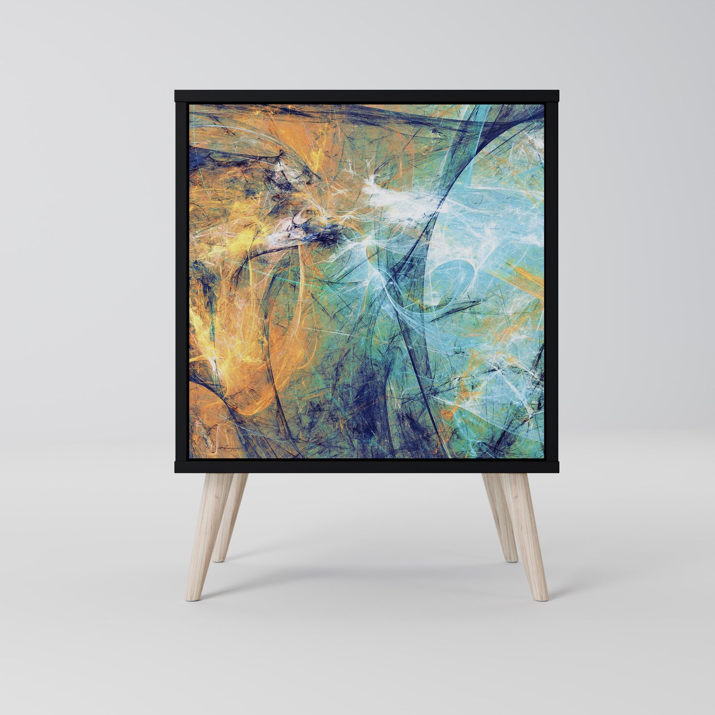 ABSTRACT THOUGHTS 1-Door Sideboard in Black Finish