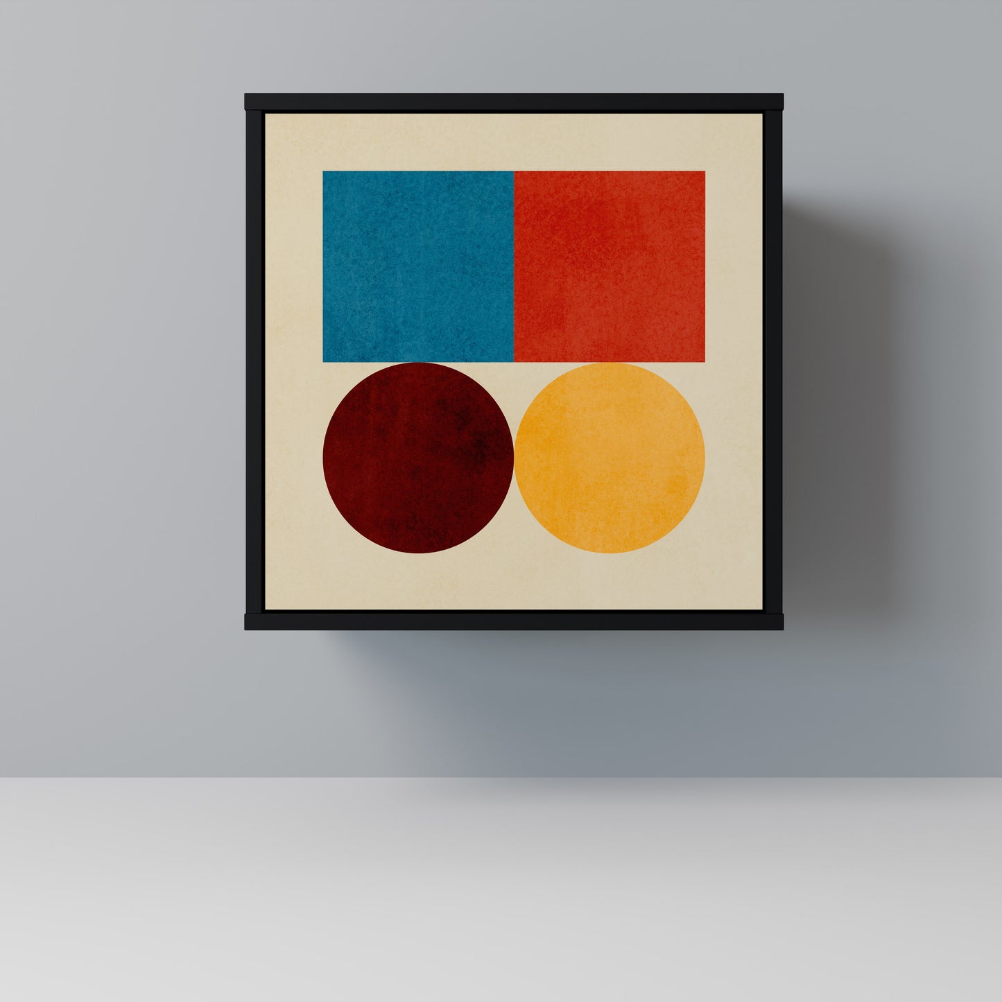 Credenza GEOMETRIC PUZZLE a 1 anta con finitura nera