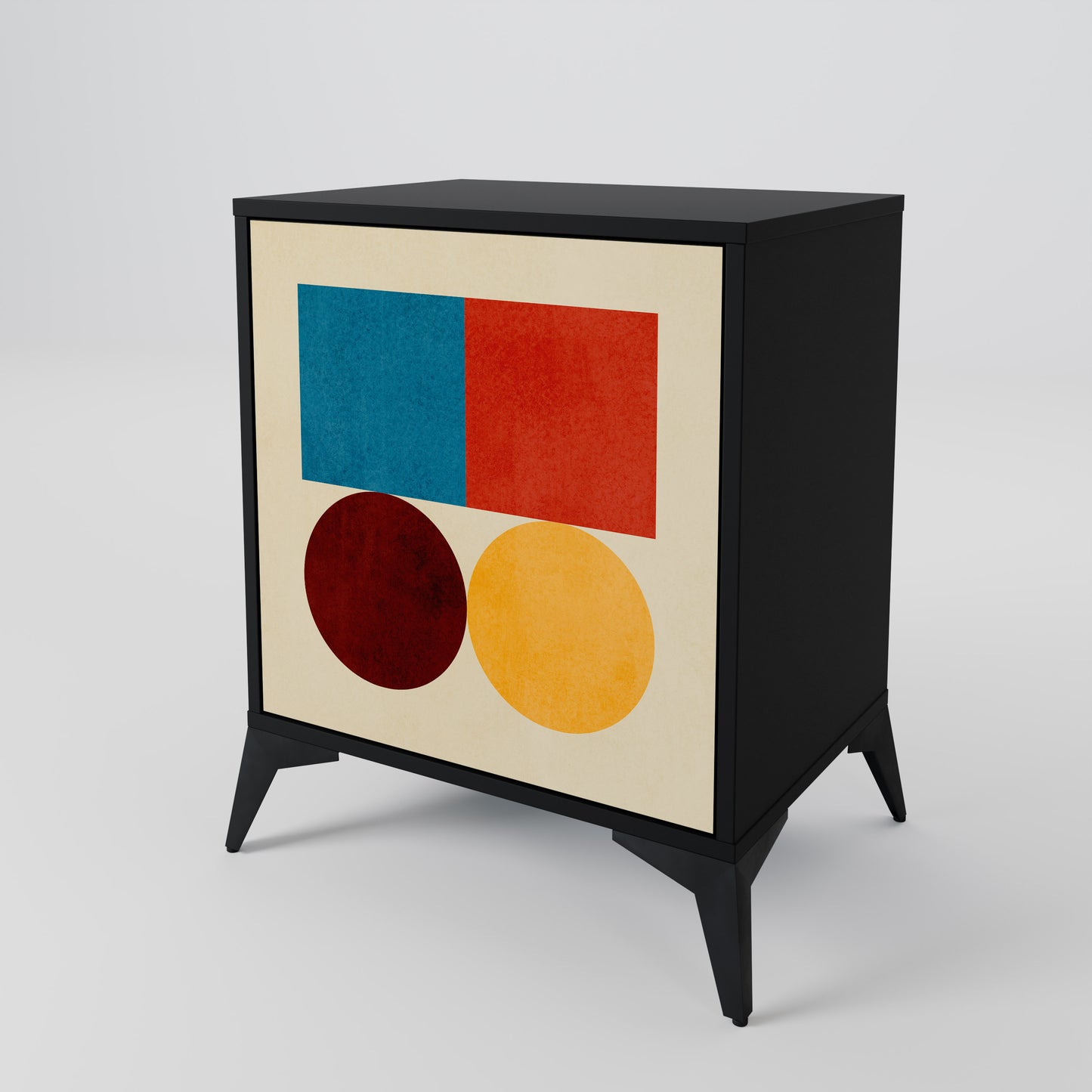 Credenza GEOMETRIC PUZZLE a 1 anta con finitura nera