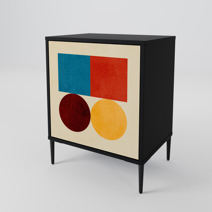 Credenza GEOMETRIC PUZZLE a 1 anta con finitura nera