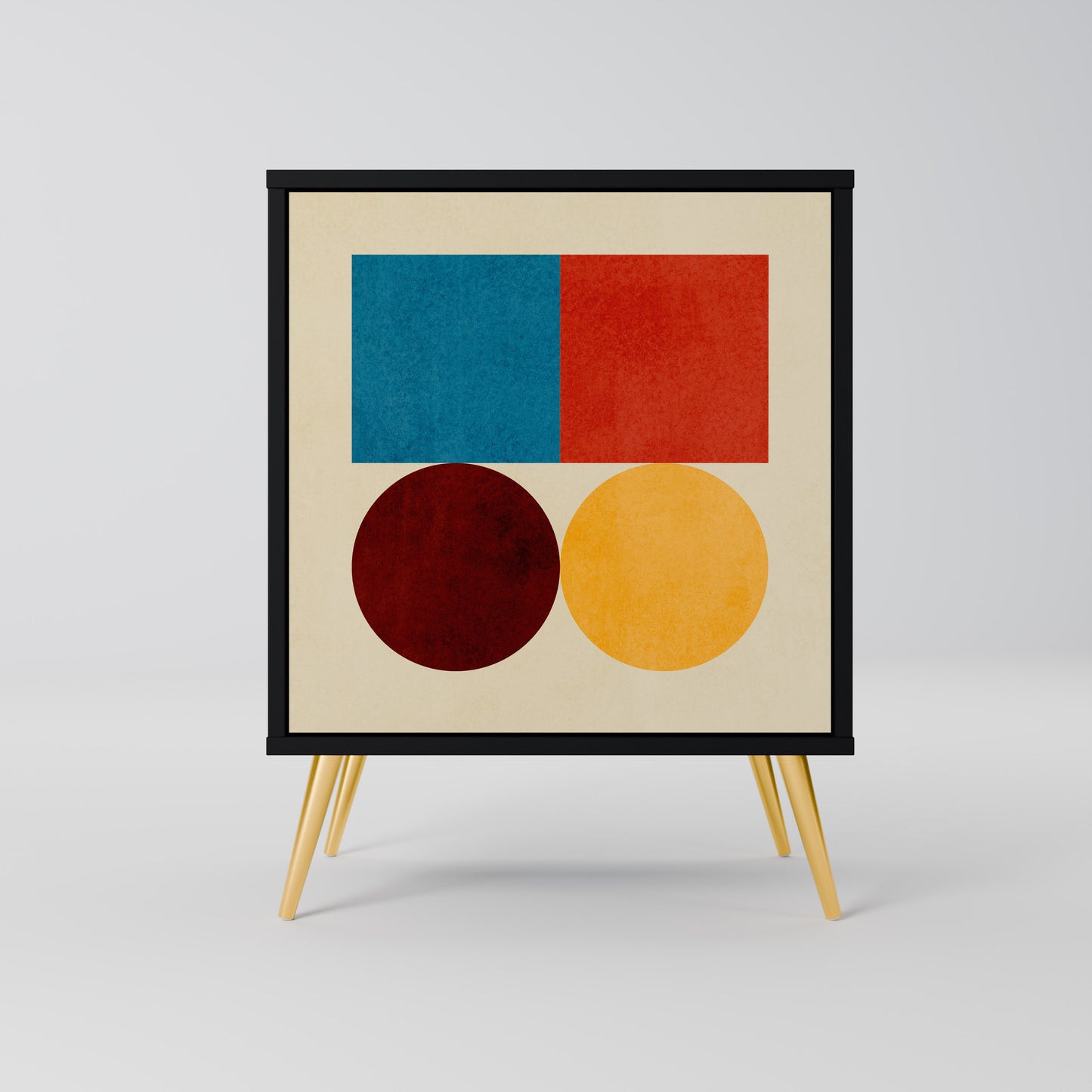 Credenza GEOMETRIC PUZZLE a 1 anta con finitura nera