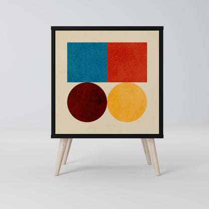 Credenza GEOMETRIC PUZZLE a 1 anta con finitura nera