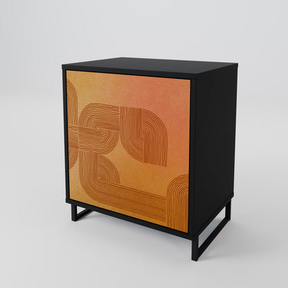 Credenza a 1 anta con finitura nera STRENGTHENING RELATION