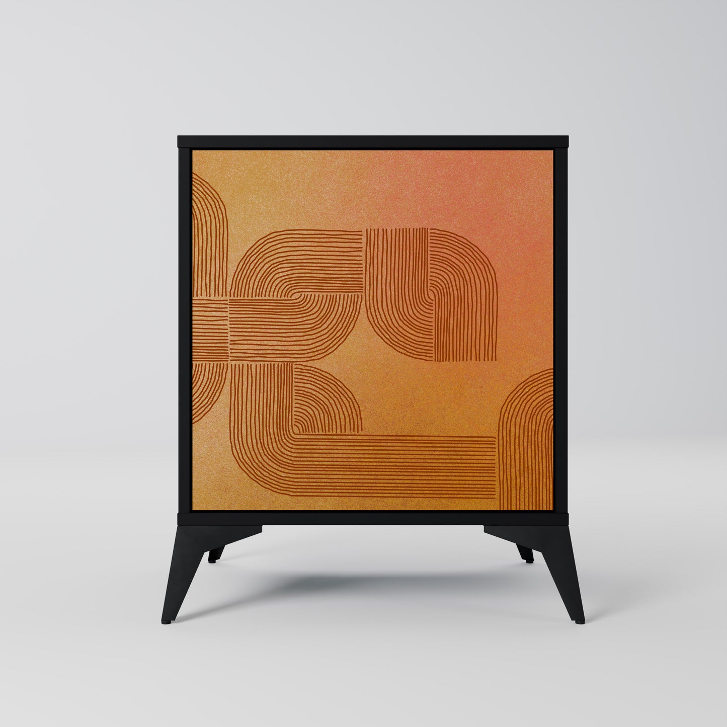 Credenza a 1 anta con finitura nera STRENGTHENING RELATION