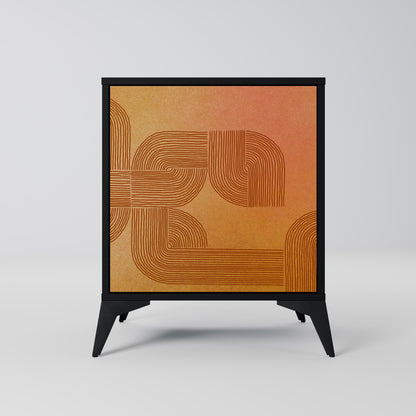 Credenza a 1 anta con finitura nera STRENGTHENING RELATION