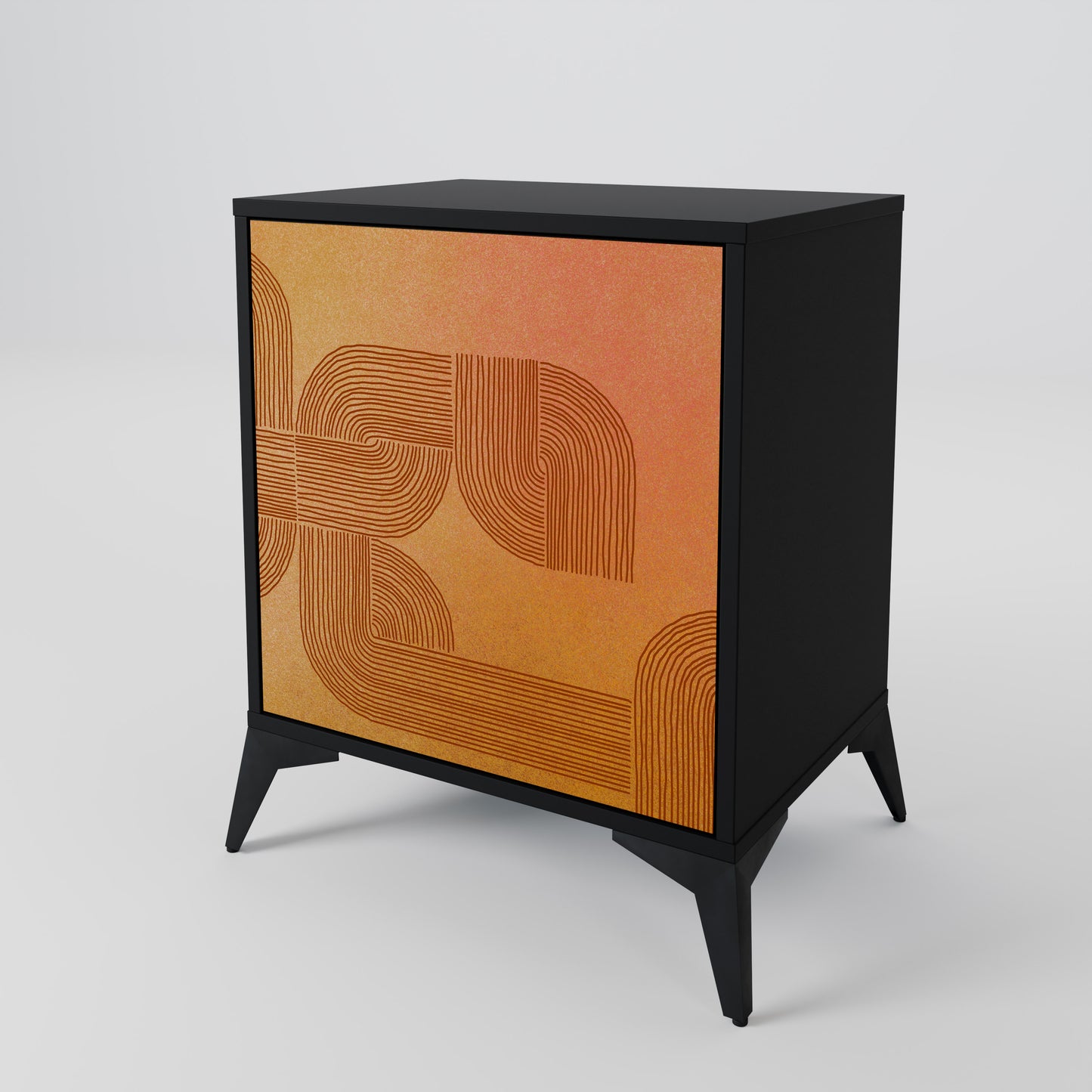 Credenza a 1 anta con finitura nera STRENGTHENING RELATION