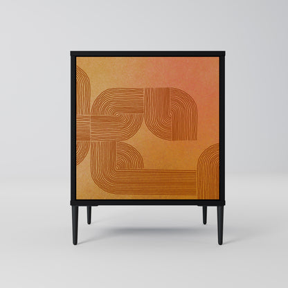 Credenza a 1 anta con finitura nera STRENGTHENING RELATION