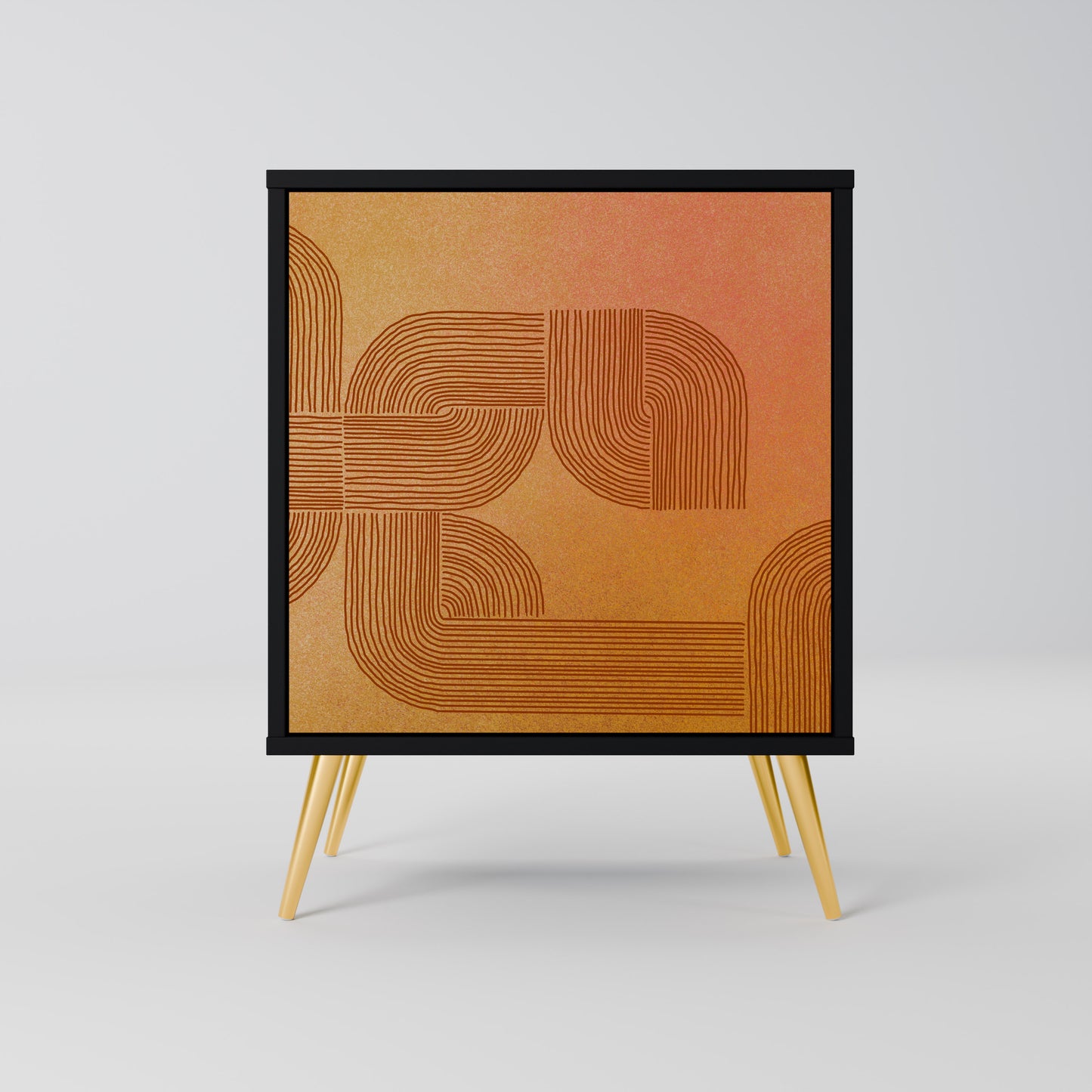 Credenza a 1 anta con finitura nera STRENGTHENING RELATION