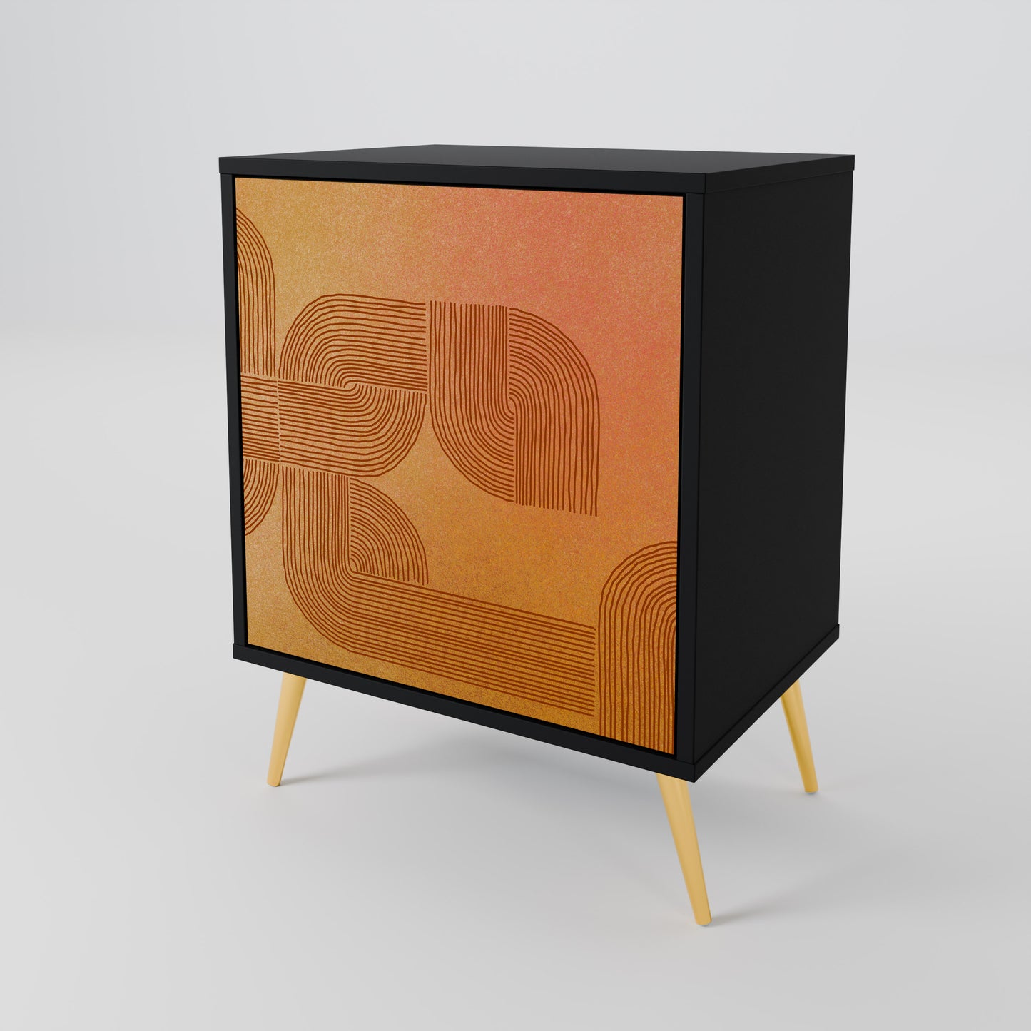 Credenza a 1 anta con finitura nera STRENGTHENING RELATION