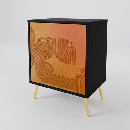 Credenza a 1 anta con finitura nera STRENGTHENING RELATION