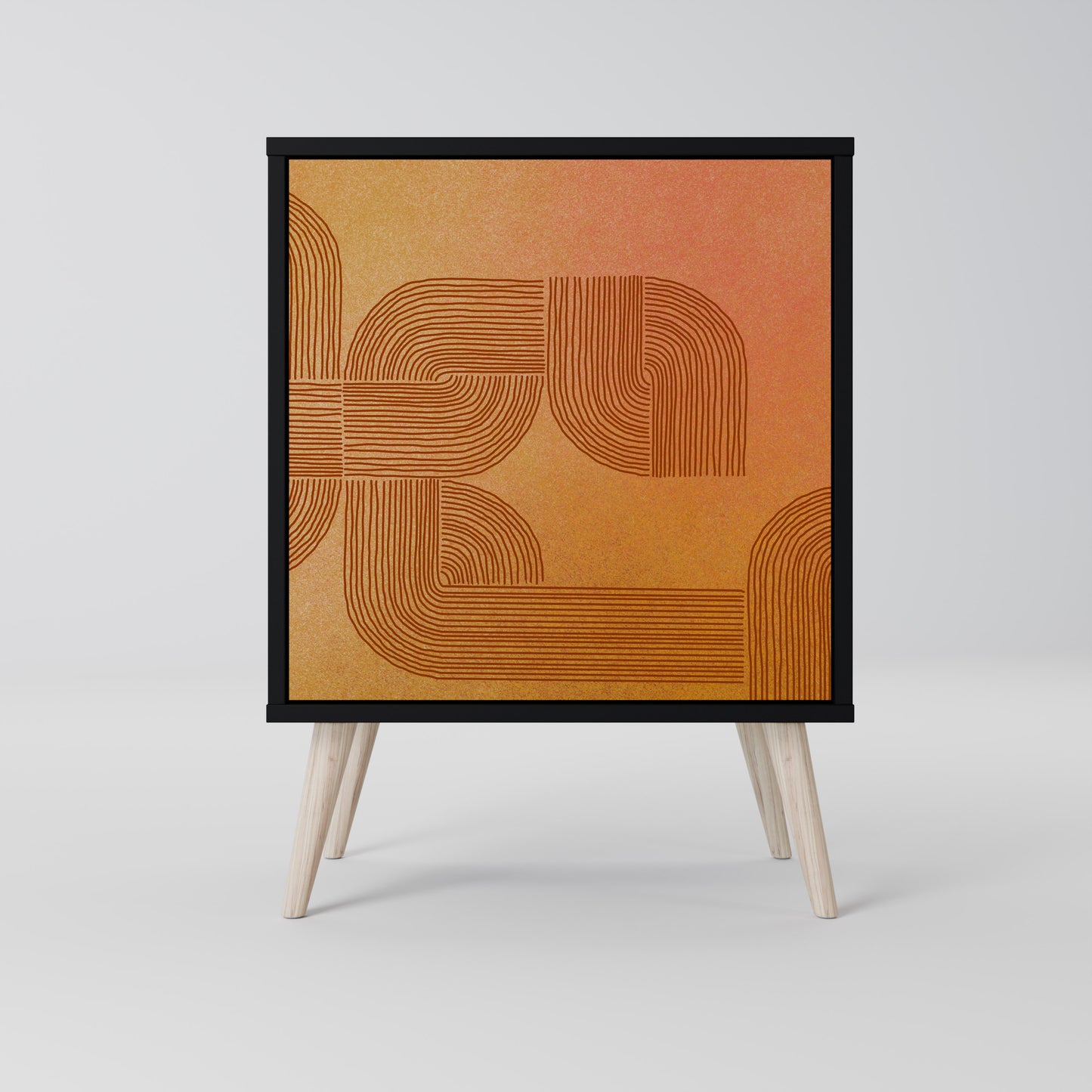 Credenza a 1 anta con finitura nera STRENGTHENING RELATION