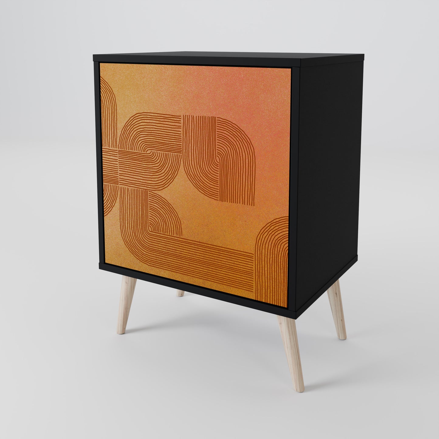Credenza a 1 anta con finitura nera STRENGTHENING RELATION