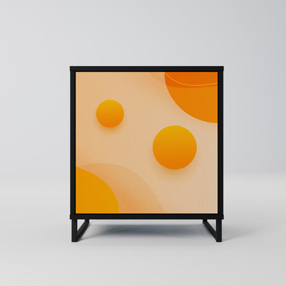 Credenza ORANGE ARRANGEMENT a 1 anta con finitura nera